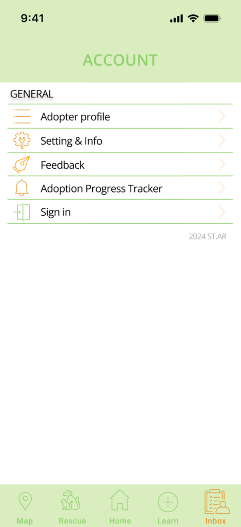 On this page, users can click on various options to manage their profile, view adoption progress, or adjust settings. This helps them keep track of their involvement in the rescue process.
